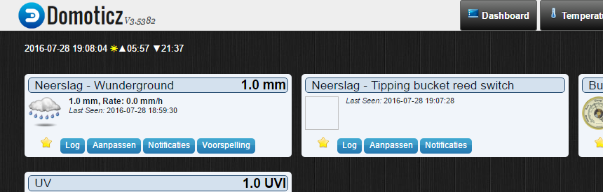 Domoticz dashboard