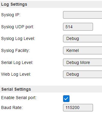 Tools/Advanced/Log settings/ Weblog level