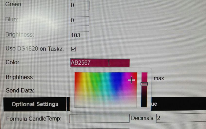 Color Picker in action with JavaScript file from SPIFFS
