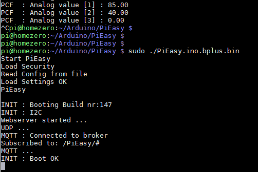 Running the binary PiEasy on a Raspberry Pi Zero